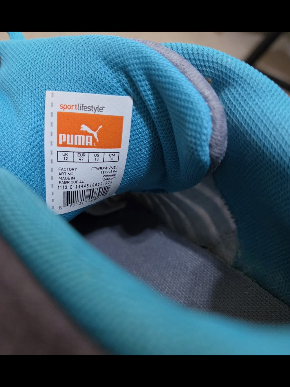 Puma Women's Teal and Gray Athletic Shoe - Picture 13 of 14